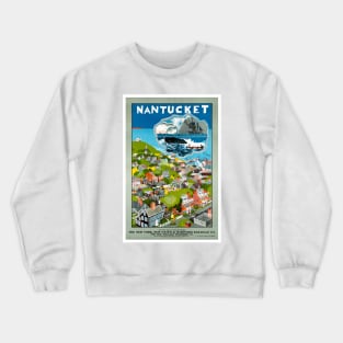 Vintage Travel Poster USA Nantucket Crewneck Sweatshirt